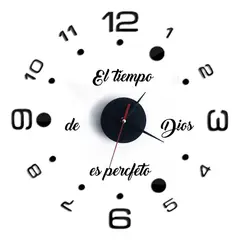 GENERICO - Reloj de pared pequeño más frase Dios Decoración hogar 7