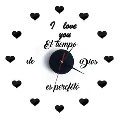 GENERICO - Reloj de pared pequeño más frase Dios Decoración hogar 10