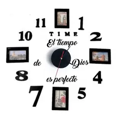 GENERICO - Reloj de pared pequeño 50cm más frase Dios Decoración 29