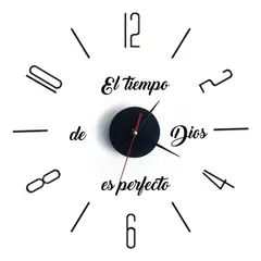 GENERICO - Reloj de pared pequeño 50cm más frase Dios Decoración 32