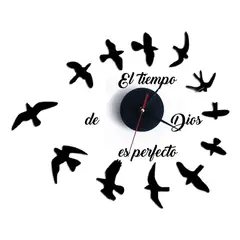 GENERICO - Reloj de pared pequeño 50cm más frase Dios Decoración 41