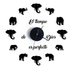 GENERICO - Reloj de pared pequeño 50cm más frase Dios Decoración 43