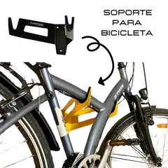 GENERICO - SOPORTE PARA BICICLETA PARED HORIZONTAL MODELO BULLRACK NEGRO