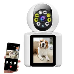GENERICO - Cámara WiFi 360° con pantalla para mascotas vigilancia pet lovers