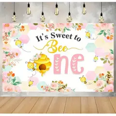 BABY BEE - Telón Fondo De Cumpleaños Abeja Flores Niña Abejita Uno