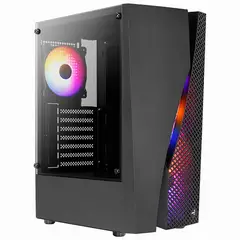 AEROCOOL - Caja Gamer Atx Wave Negro + 4 Fans Argb