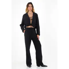 TENNIS - Chaqueta con sesgo en ruedo negra para mujer