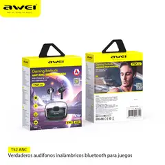 AWEI - Audifonos TWS Bluetooth T52 ANC Cancelación Ruido IPX6