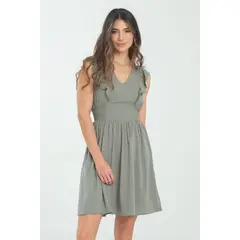 RAGGED - Vestido alma Verde salvia