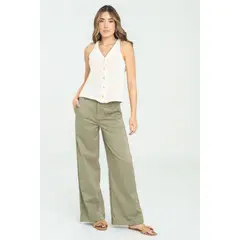 RAGGED - Pantalon antonia Verde salvia Ragged.