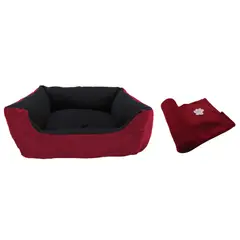 HALLY PET - Cama Gigante Impermeable Mas Cobija Grande Vinotinto