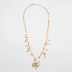 ENIGMA - Collar Claridad Dorado con Perlas para Mujer