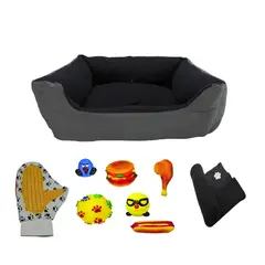 HALLY PET - Cama Gigante Impermeable Mas Cobija Grande Mas Guante Mas 1 Juguete Grande