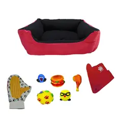 HALLY PET - Cama Gigante Impermeable Mas Cobija Grande Mas Guante Mas 1 Juguete Grande