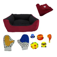 HALLY PET - Cama Gigante Impermeable Mas Cobija Grande Mas Guante Mas 1 Juguete Grande