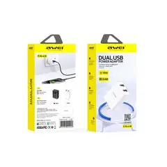 AWEI - Cargador Rapido dual Tipo A C15L- US Negro