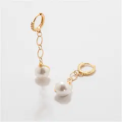 ENIGMA - Aretes Autonomía Dorado con Perla para Mujer