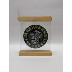 GENERICO - Escultura Calendario Maya En Piedra Cristal Y Madera De Mesa