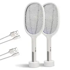 ENERGY PLUS - Set x2 Raqueta Eléctrica Recargable 3 Mallas Mata Zancudos