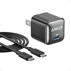 ANKER - Cargador USB C 20W PIQ 30 Rápido para iPhone y más