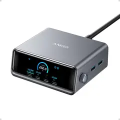 ANKER - Cargador Prime 250W GaN 6 puertos LCD y control