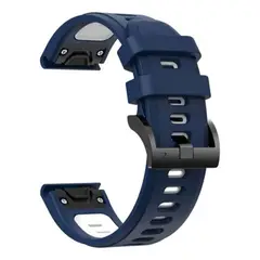 GENERICO - Pulso 26mm Correa Garmin Fenix 5x 6x 7x Easy Fit Azul y Blaco
