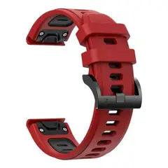 GENERICO - Pulso 26mm Correa Garmin Fenix 5x 6x 7x Easy Fit Rojo