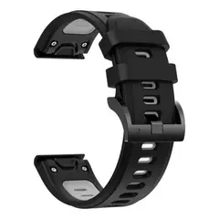 GENERICO - Pulso 26mm Correa Garmin Fenix 5x 6x 7x Easy Fit Negro y Gris