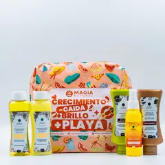 MAGIA NATURAL - Kit Capilar Viajero con Manzanilla - Huevo - Crema para Rizos y Loción Aclarante 100ml -