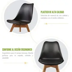EKONOMODO COLOMBIA - Comedor Indika Beyota 30mm con 6 Sillas Milano 160x80x75 negro