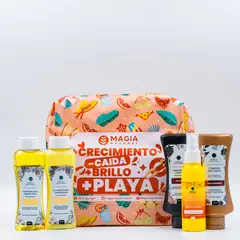 MAGIA NATURAL - Kit Capilar Viajero con Manzanilla - Frutas - Crema para Rizos y Loción Aclarante 100ml -
