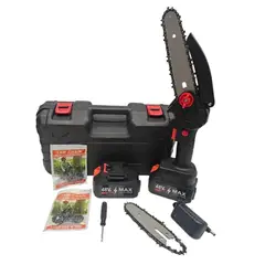 GENERICO - Mini Sierra Electrica De Mano Portatil 4 Cadenas + 2 Baterias