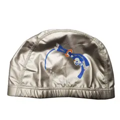 GENERICO - Gorro De Natación De Niños Niñas Poliester Tela Siliconada - Gris Mico