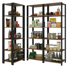 MADESA - Estante Multiuso Organizador Despensa de Esquina 15 Repizas 177cm - Marrón