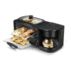 GENERICO - Horno Eléctrico Tostador Sokany Cafetera Parrilla 3 En 1