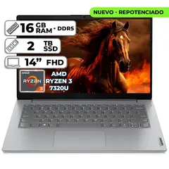 LENOVO - PORTÁTIL V14 G4 AMN AMD RYZEN 3 7320U 16GB LPDDR5 2TB SSD 14" FHD