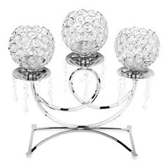 GENERICO - Candelabro de Lujo entrelazado de 3 esferas Color Plata