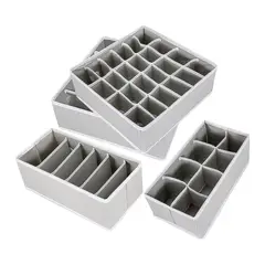 STAY ELIT - Organizador De Ropa Interior Y Divisor De Cajones Set De 4 Color Gris