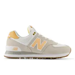 NEW BALANCE - Tenis 574 Mujer-Gris/Naranja