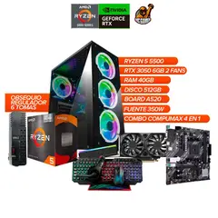 AMD - PC Gamer Ryzen 5 5500 RTX 3050 6GB 40GB RAM 512GB + OBSEQUIO Regulador 6 tomas