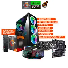 AMD - PC Gamer Ryzen 5 5500 RTX 3050 6GB 48GB RAM 512GB + OBSEQUIO Regulador 6 tomas