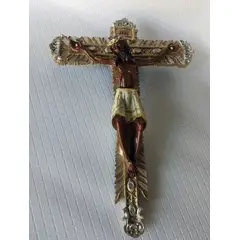 GENERICO - Cristo De Pared El Milagroso Italy En Marmolina Y Oleo Grande