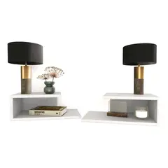 GENERICO - Set 2 Mesa De Noche Flotante Decoración Mínimalista Mod M-01