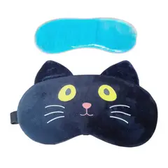 GENERICO - Tapa Ojos Gato Negro Antifaz Para Dormir Anteojos Fieltro Gel Frio