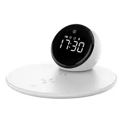 WIWU - Cargador Inalambrico Con Reloj Despertador Y Parlante WI W017