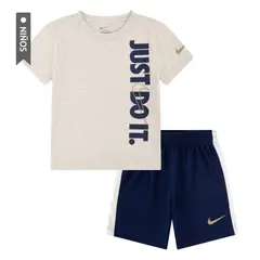 NIKE - Conjunto Jdi Top And Short Set Niño-Beige/Azul