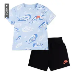 NIKE - Conjunto B Nsw On The Move Aop Ft S Niño-Azul/Negro