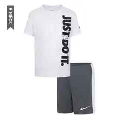 NIKE - Conjunto Jdi Top And Short Set Niño-Blanco/Gris