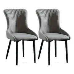 DIMATEX LEON - Set X2 Silla Decorativa Sala Comedor Dormitorio Refhans NegroGris