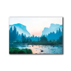 VENECIA - Cuadro Decorativo Rio y Bosque M 70x45 cm - impresion Tela Poliester